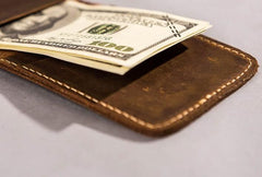 Leather Men Slim Small Wallet Bifold Small Vintage Wallet for Men - imessengerbags