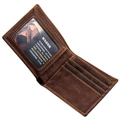 Leather Men Slim Small Wallet Bifold Small Vintage Wallet for Men - imessengerbags