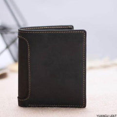 Leather Men Slim Small Wallet Bifold Small Vintage Wallet for Men - imessengerbags