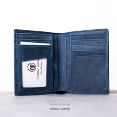 Leather Men Slim Small Wallet Bifold Small Vintage Wallet for Men - imessengerbags