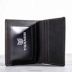 Leather Men Slim Small Wallet Bifold Small Vintage Wallet for Men - imessengerbags
