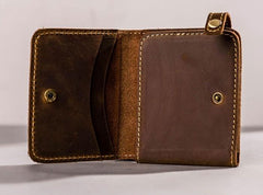 Leather Men Slim Small Wallet Bifold Small Vintage Wallet for Men - imessengerbags