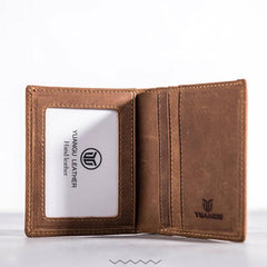 Leather Men Slim Small Wallet Bifold Small Vintage Wallet for Men - imessengerbags