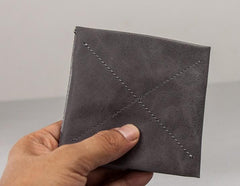 Leather Men Slim Small Wallet Trifold Small Vintage Wallet for Men - imessengerbags