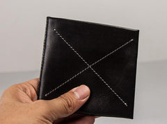 Leather Men Slim Small Wallet Trifold Small Vintage Wallet for Men - imessengerbags