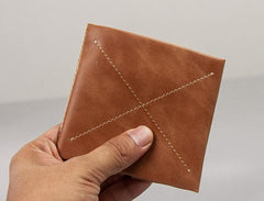 Leather Men Slim Small Wallet Trifold Small Vintage Wallet for Men - imessengerbags