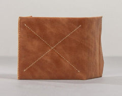 Leather Men Slim Small Wallet Trifold Small Vintage Wallet for Men - imessengerbags