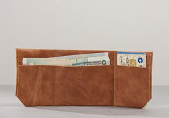 Leather Men Slim Small Wallet Trifold Small Vintage Wallet for Men - imessengerbags