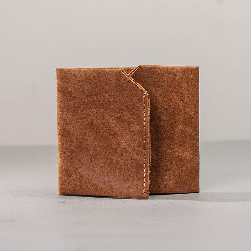 Leather Men Slim Small Wallet Trifold Small Vintage Wallet for Men - imessengerbags