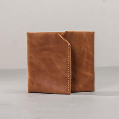 Leather Men Slim Small Wallet Trifold Small Vintage Wallet for Men - imessengerbags