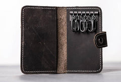 Men Leather Key Holder Key Wallet Bifold Small Key Holder Wallet for Men - imessengerbags