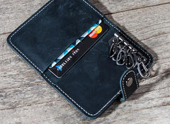 Men Leather Key Holder Key Wallet Bifold Small Key Holder Wallet for Men - imessengerbags