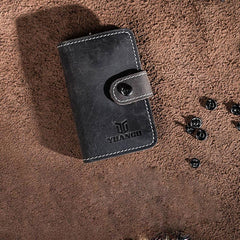 Men Leather Key Holder Key Wallet Bifold Small Key Holder Wallet for Men - imessengerbags