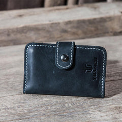 Men Leather Key Holder Key Wallet Bifold Small Key Holder Wallet for Men - imessengerbags