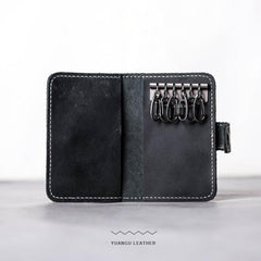 Men Leather Key Holder Key Wallet Bifold Small Key Holder Wallet for Men - imessengerbags