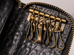 Leather Men Small Key Wallet Bifold Small Keyring Wallet for Men - imessengerbags