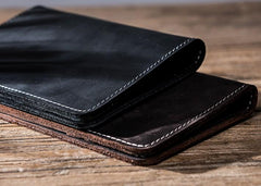 Leather Men Small Slim Travel Wallet Passport Wallet Bifold Small Wallets for Men