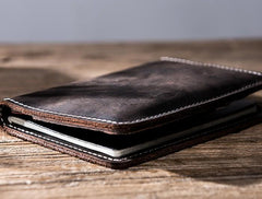 Leather Men Small Slim Travel Wallet Passport Wallet Bifold Small Wallets for Men