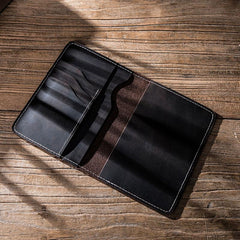 Leather Men Small Slim Travel Wallet Passport Wallet Bifold Small Wallets for Men