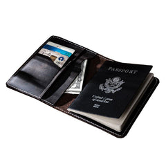 Leather Men Small Slim Travel Wallet Passport Wallet Bifold Small Wallets for Men
