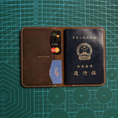 Leather Men Small Slim Travel Wallet Passport Wallet Bifold for Men - imessengerbags