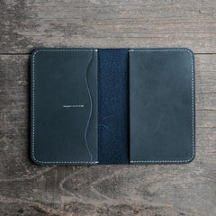 Leather Men Small Slim Travel Wallet Passport Wallet Bifold for Men - imessengerbags