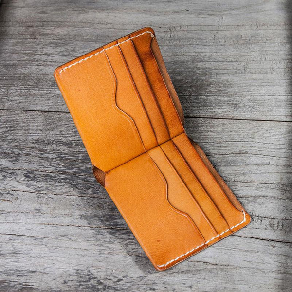 Leather Men Small Wallet Bifold Vintage Wallet for Men - imessengerbags