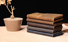 Leather Men Travel Wallet Passport Wallet Bifold Long Wallets for Men - imessengerbags