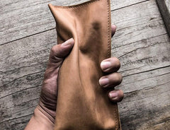 Leather Men Travel Wallet Passport Wallet Bifold Long Wallets for Men - imessengerbags