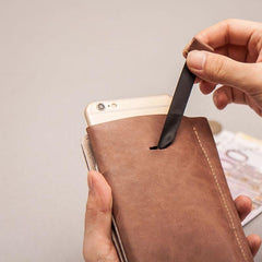 Leather Men Travel Wallet Passport Wallet Bifold Long Wallets for Men - imessengerbags