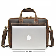Cool Leather Men Vintage Briefcase Handbag Shoulder Bags Work Bag For Men