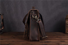 Leather Vintage Mens Briefcase Lawyer Briefcase Laptop Briefcase Business Briefcase For Men - imessengerbags