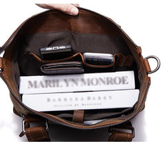 Vintage Leather Mens Briefcase Cool Work Briefcase Business Briefcase Laptop Briefcase For Men - imessengerbags