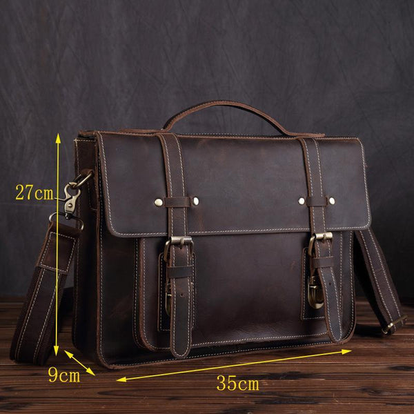 Leather Vintage Mens Briefcase Lawyer Briefcase Laptop Briefcase Business Briefcase For Men - imessengerbags