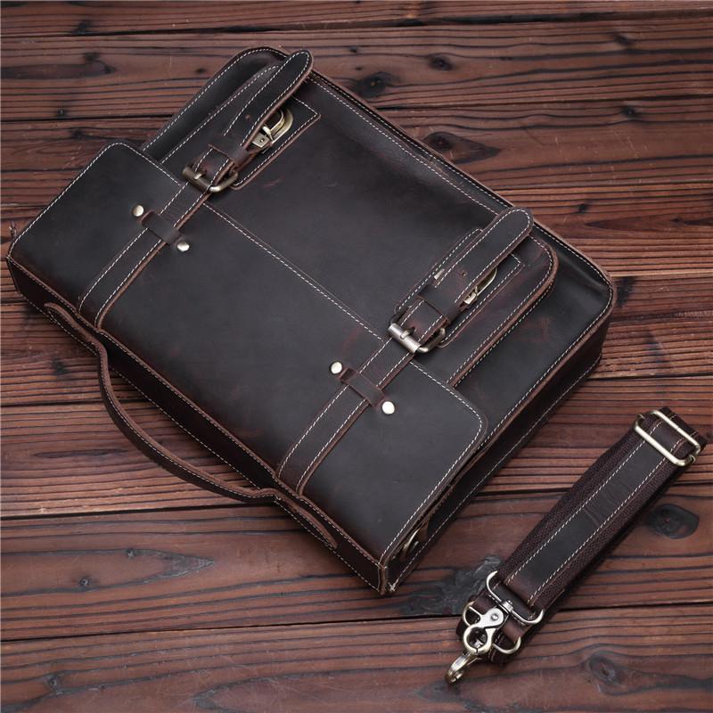 Leather Vintage Mens Briefcase Lawyer Briefcase Laptop Briefcase Business Briefcase For Men - imessengerbags