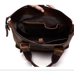 Vintage Leather Mens Briefcase Cool Work Briefcase Business Briefcase Laptop Briefcase For Men - imessengerbags