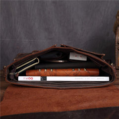 Leather Vintage Mens Briefcase Lawyer Briefcase Laptop Briefcase Business Briefcase For Men - imessengerbags