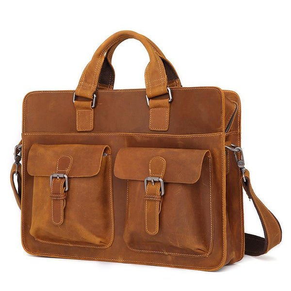 Leather Vintage Mens Briefcase Lawyer Briefcases Laptop Briefcase Business Briefcase For Men - imessengerbags