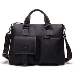 Vintage Leather Mens Briefcase Cool Work Briefcase Business Briefcase Laptop Briefcase For Men - imessengerbags