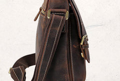 Cool Leather Men Vintage Coffee Messenger Bag Shoulder Bags for Men