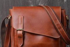 Cool Leather Men Vintage Coffee Messenger Bag Shoulder Bags for Men