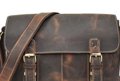 Leather Men Vintage Coffee Messenger Bag Shoulder Bag for Men - imessengerbags