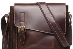 Cool Leather Men Vintage Coffee Messenger Bag Shoulder Bags for Men