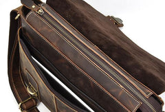 Leather Men Vintage Coffee Messenger Bag Shoulder Bag for Men - imessengerbags