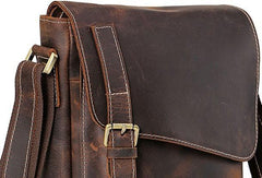 Cool Leather Men Vintage Coffee Messenger Bag Shoulder Bags for Men