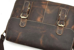 Leather Men Vintage Coffee Messenger Bag Shoulder Bag for Men - imessengerbags