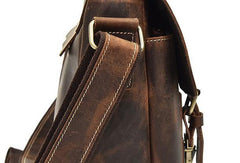 Leather Men Vintage Coffee Messenger Bag Shoulder Bag for Men - imessengerbags