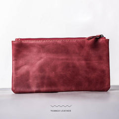 Leather Men Zipper Slim Wallet Phone Clutch Long Wallets for Men - imessengerbags