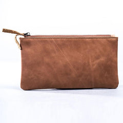Leather Men Zipper Slim Wallet Phone Clutch Long Wallets for Men - imessengerbags