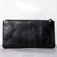 Leather Men Zipper Slim Wallet Phone Clutch Long Wallets for Men - imessengerbags
